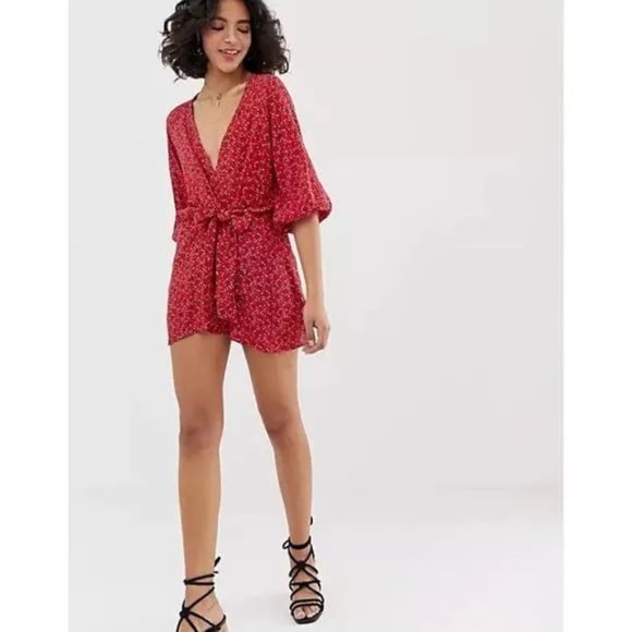 Free People Dresses & Skirts - Free People Clara Floral Tunic Dress Red Small